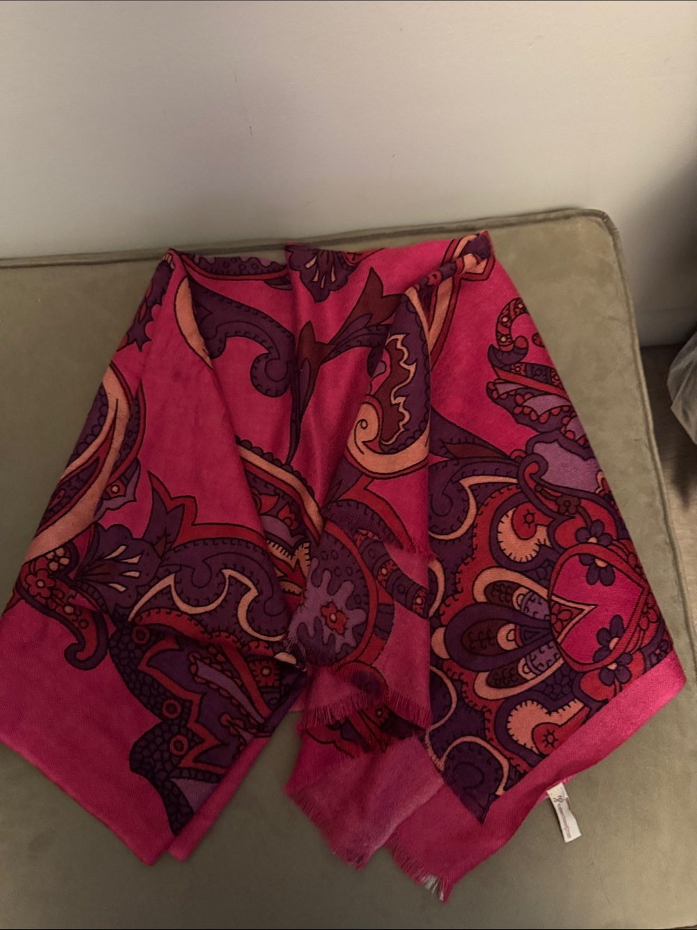 Vibrant Pink & Purple Paisley Scarf